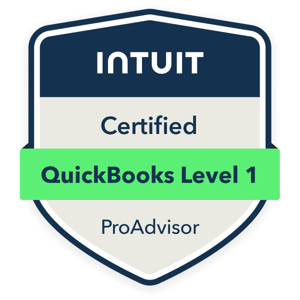 QuickBooks Online Certification Level 1 badge
